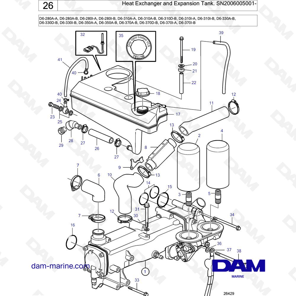 Parts And Exploded Views For Volvo Penta D6-370D-D Engine